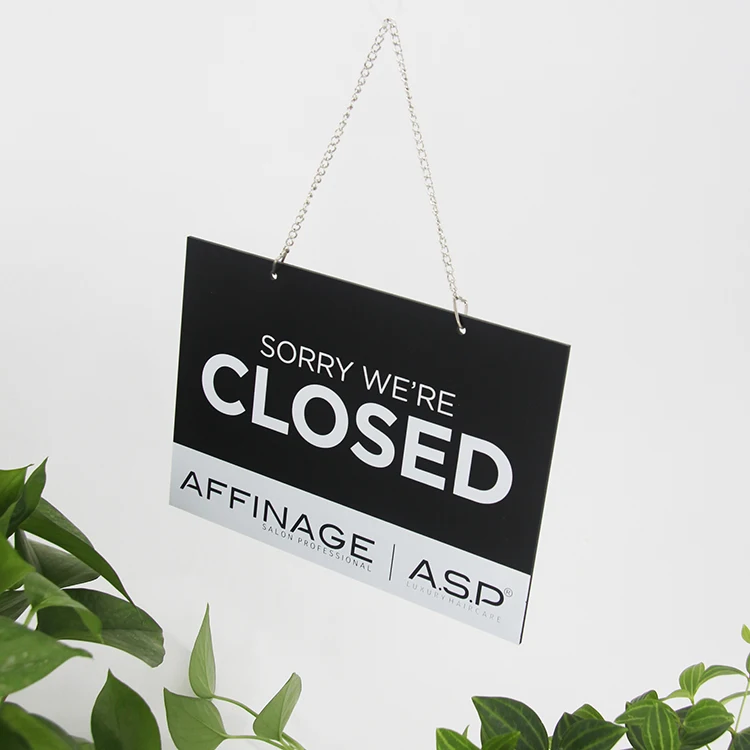customized acrylic open closed door signs plastic door sign holders shop open closed sign