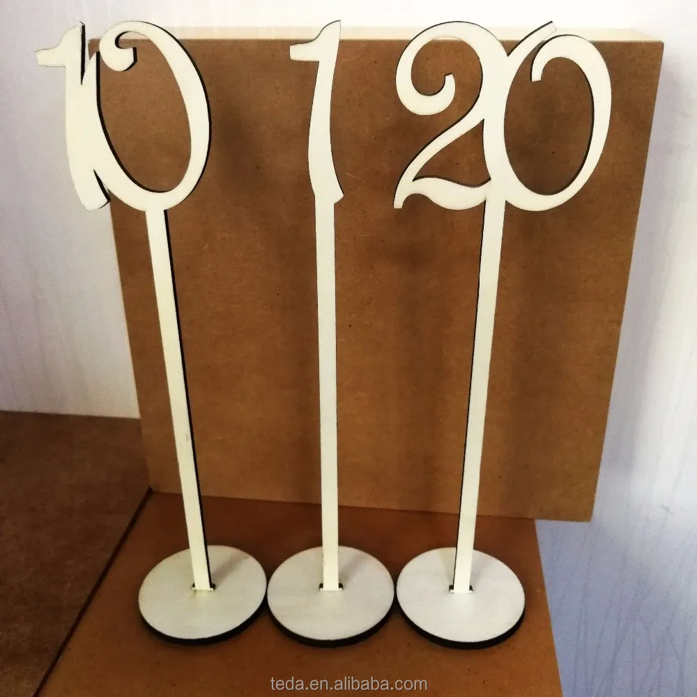 Laser engraved wooden table number for wedding decoration