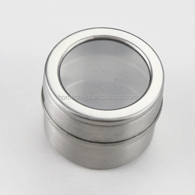 6 Pieces Multi-Purpose stainless steel magnetic spice rack / tin / jar