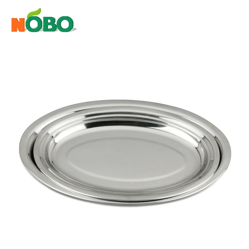 Factory Price Oval Steamer Fish Gratin Dishes Plates Set Kitchen Stainless Steel Serving Dishes for Dinner