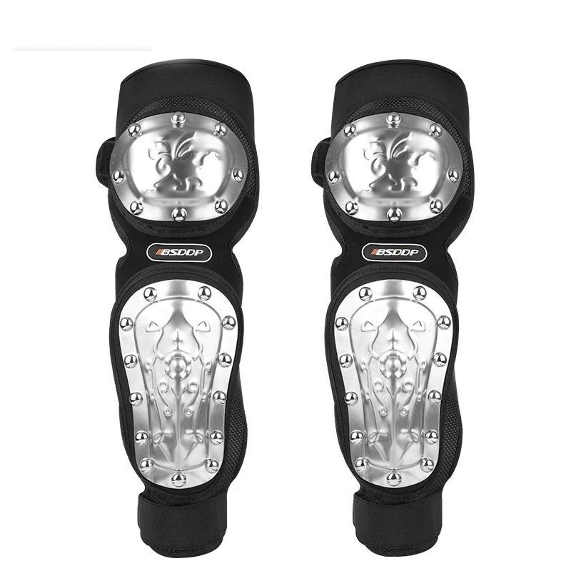 High Strength stainless Steel metal  Protection Knee Guard Motorcycle Kneepads And Elbow Protection