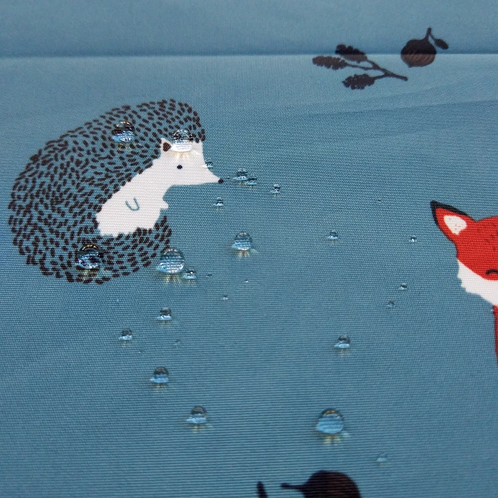 100% Polyester taslan printed fabric with milky white coating for kids clothing fox print