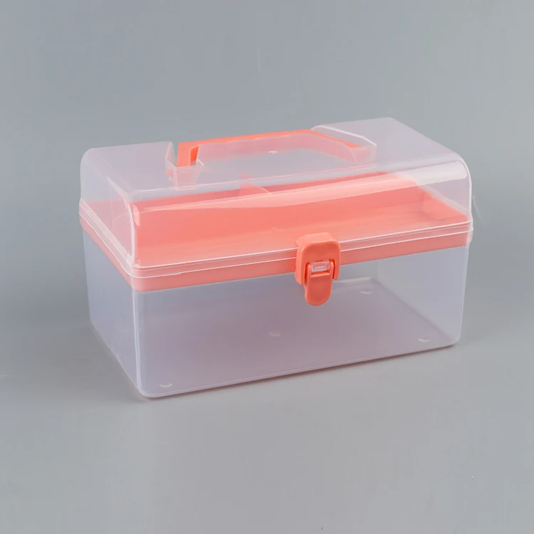 Reasonable price good quality 21.5*14.5*12cm red plastic portable storage toolbox