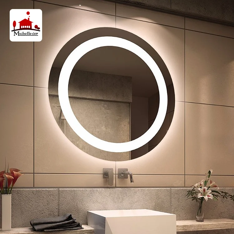 
ip66 rating certified lighted led mirror wall mounted light around mirror led backlit round mirror 