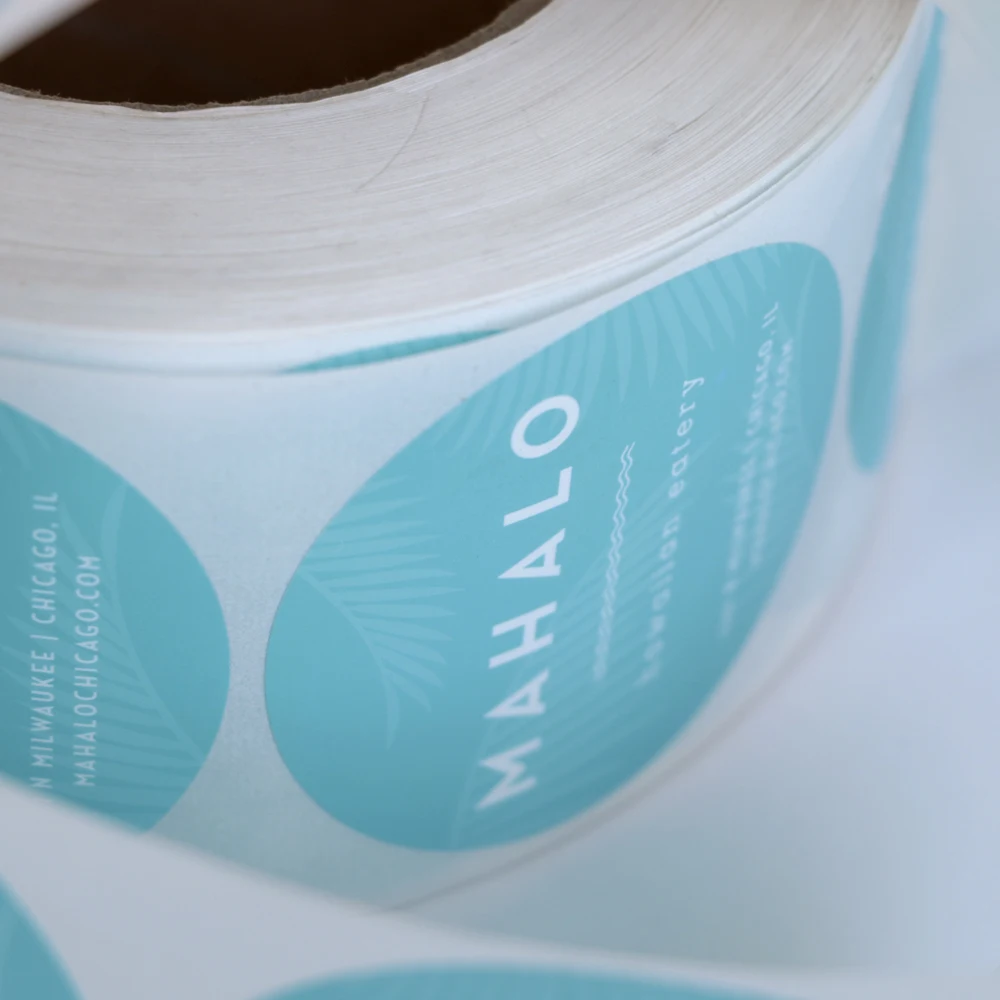 Custom Logo Sticker, Custom Roll Plastic Waterproof Synthetic Paper Adhesive Vinyl PVC Round Circle Logo Sticker printing