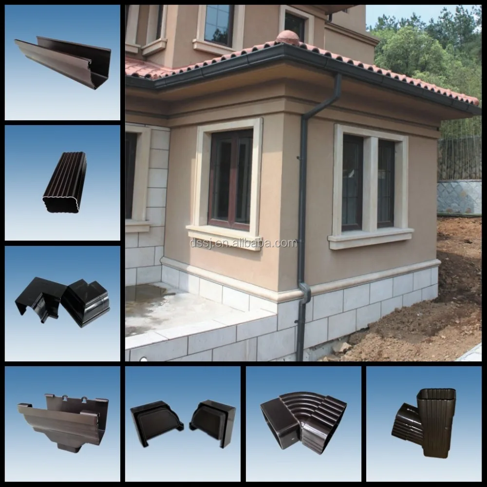 Free Sample India PVC Roof Rain Gutter Malaysia System, Drainage Antique Decorative Gutter Bracket