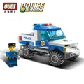 GUDI City Police Truck Car Blocks Toys Assembled Model Building Kits Blocks Toys Christmas Gift Toys