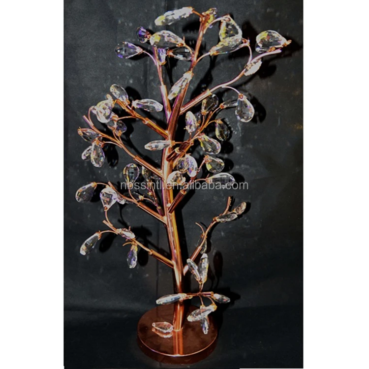 Wedding gold rose luxury crystal tree centerpiece walk way stand for wedding decoration