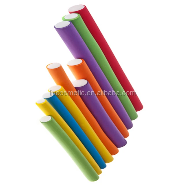 Factory whole sale fashional Rubber bendy foam hair rollers for hair curling at home
