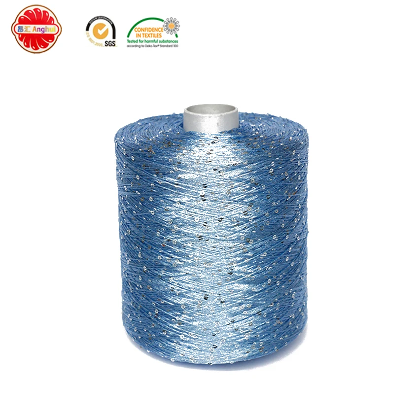 
Stock sequin hand knitting yarn for sweater scarf yarn machine 