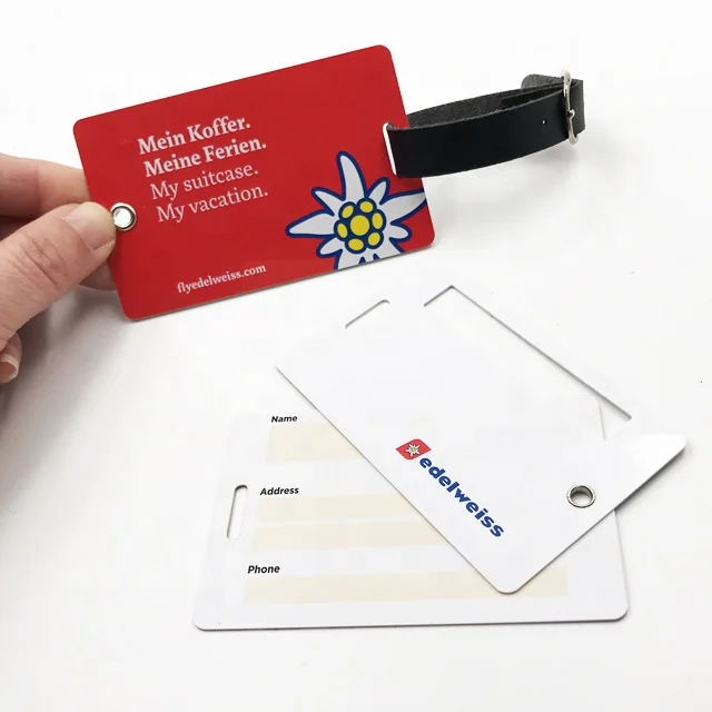 Customized Logo Bulk PVC Luggage Tag Leather Black Buckle Travel Accessories