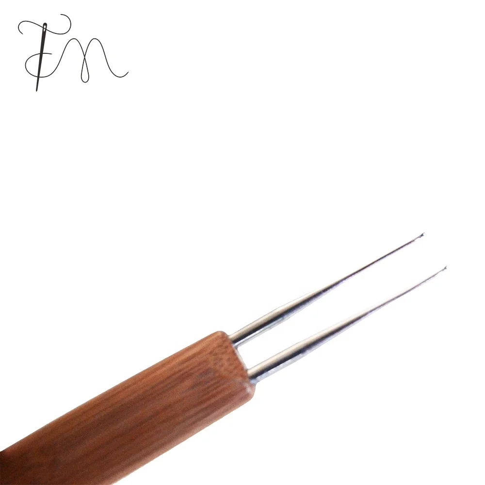 Wholesale Hair Weaving Braid Double Three Point Carbonize Bamboo Handle Crochet Hook