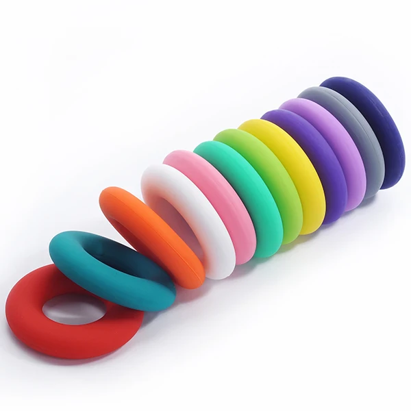 Bangxing Donut Shape Baby Teething Jewelry Soft Toys Silicone Beads
