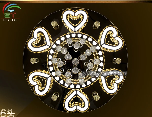 Heart-shaped led crystal ceiling light
