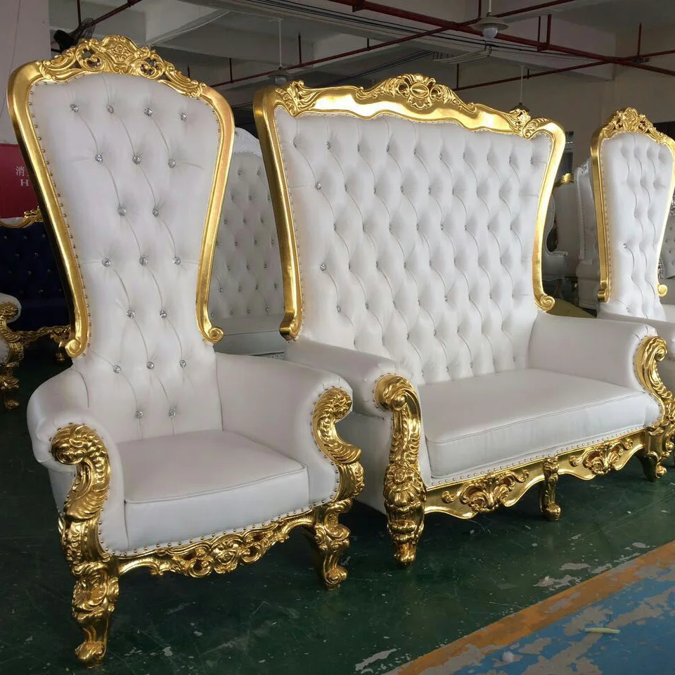  YM01 Распродажа по Заводской Цене роскошные высокие спинки Королевский Король золотые престолы диван стулья для