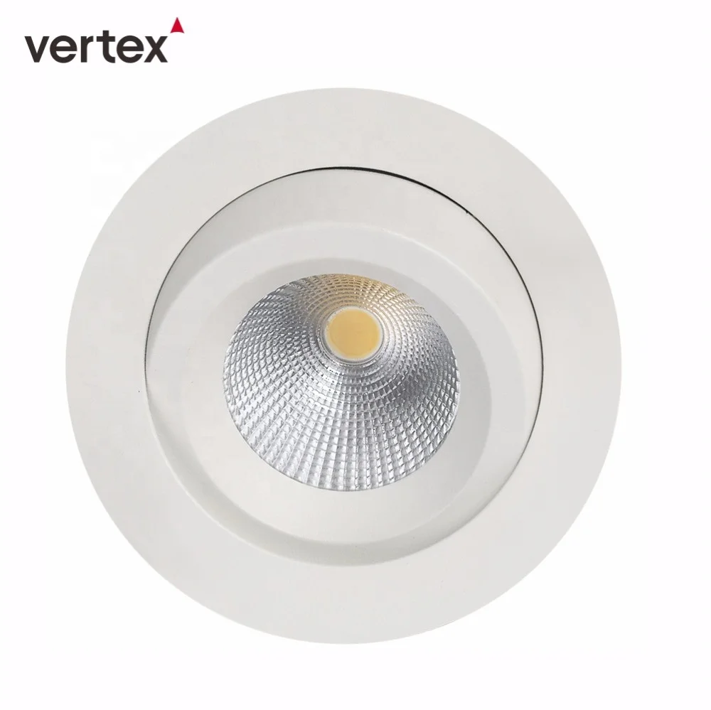 Flicker Free Anti Glare Led Down Light 360 Degree Adjustable Ip44 8W Dimmable Led Downlight Round Recessed Downlight