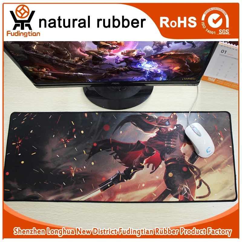 Hot selling customized gaming mouse pad /OEM factory custom  printing League of Legends rubber mouse pad