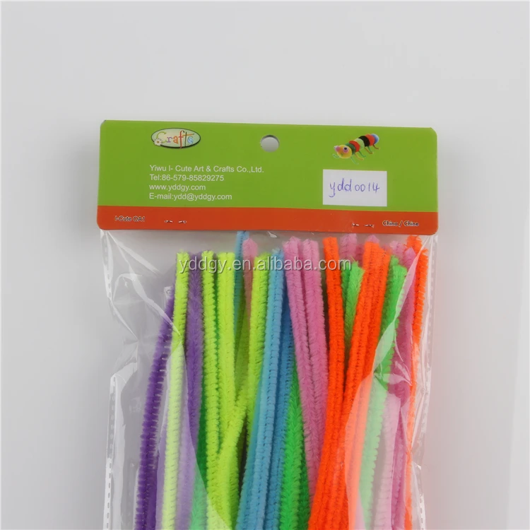 Factory supply DIY crafts pipe cleaners and pompoms suits toys for kids or wedding party decoration