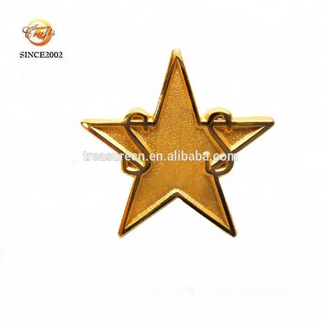 Star epoxy resin metal gold lapel pins