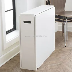 Cheap Nordic Space Saving Compact Apartment Modern Wooden Small Folding Rectangular Dining Room Table Extendable Kitchen Table