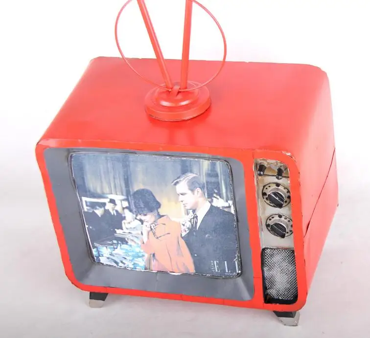 Red America Style Old Antique Zakka Handmade Showcase Decoration TV Model 876