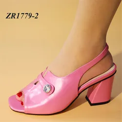 ZR1779 Top quality Turquoise color Italian ladies shoes and matching bag set ladies shoes