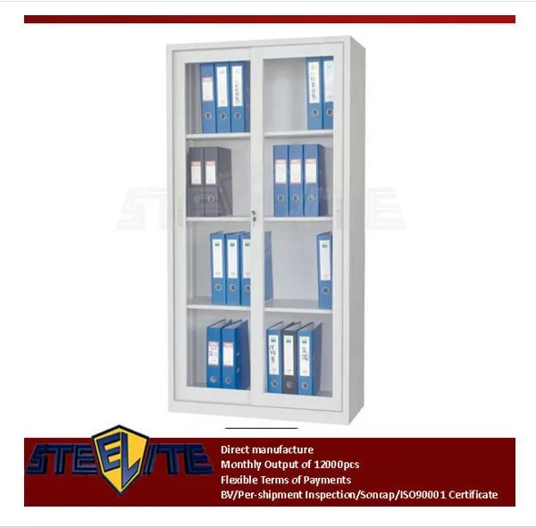 White Glass Door Bookcase/Cheap Ladder Bookcase