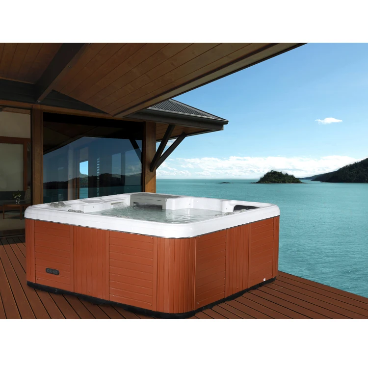 Семейная уличная гидромассажная Ванна из акрилового материала на 6 персон массажный бассейн со светодиодными фонарями