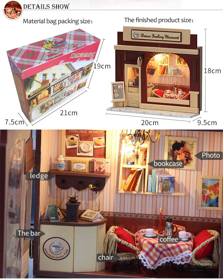 IIECREATE Educational Toy Dollhouse Mansion Furniture Miniature House Kit