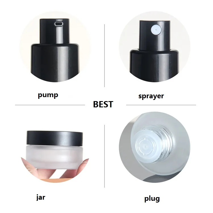 30ml 50ml 100ml glass bottle with pump frosted toner bottle factory stocks face serum  bottles