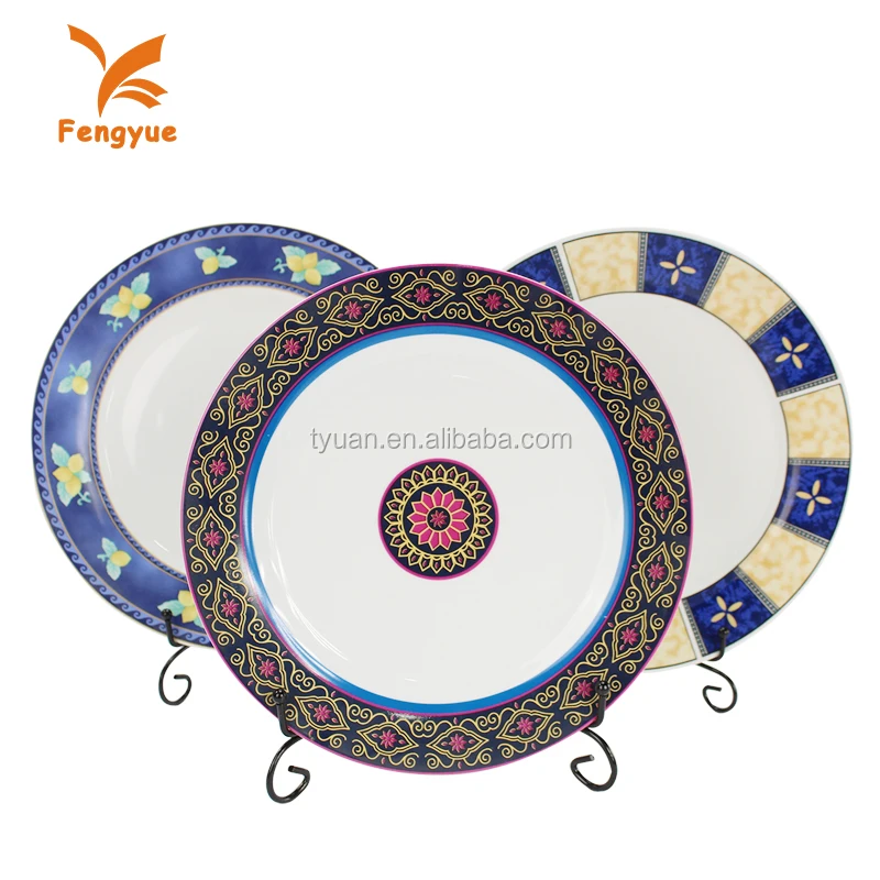 
Arabic feature white glazed custom decal wholesale royal porcelain plate for souvenir 