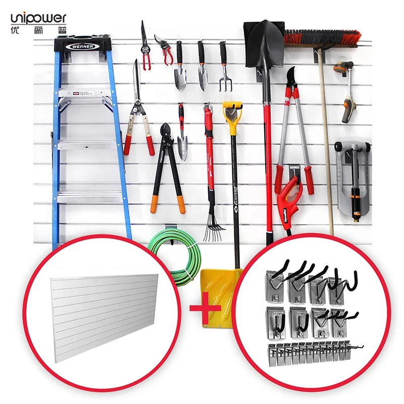 Unipower wall storage solutions PVC white wood black grey yellow blue red slatwall Panel Kit