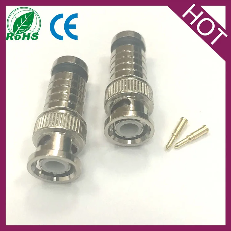 BNC Male Plug Compression Connector for CCTV Camera RG6 RG59 Coax Coaxial Cables