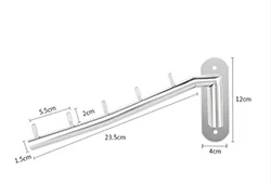 Folding Wall Mounted Clothes Hanger Rack Clothes Hook Stainless Steel with Swing Arm Holder Clothing Hanging Closet Organizer