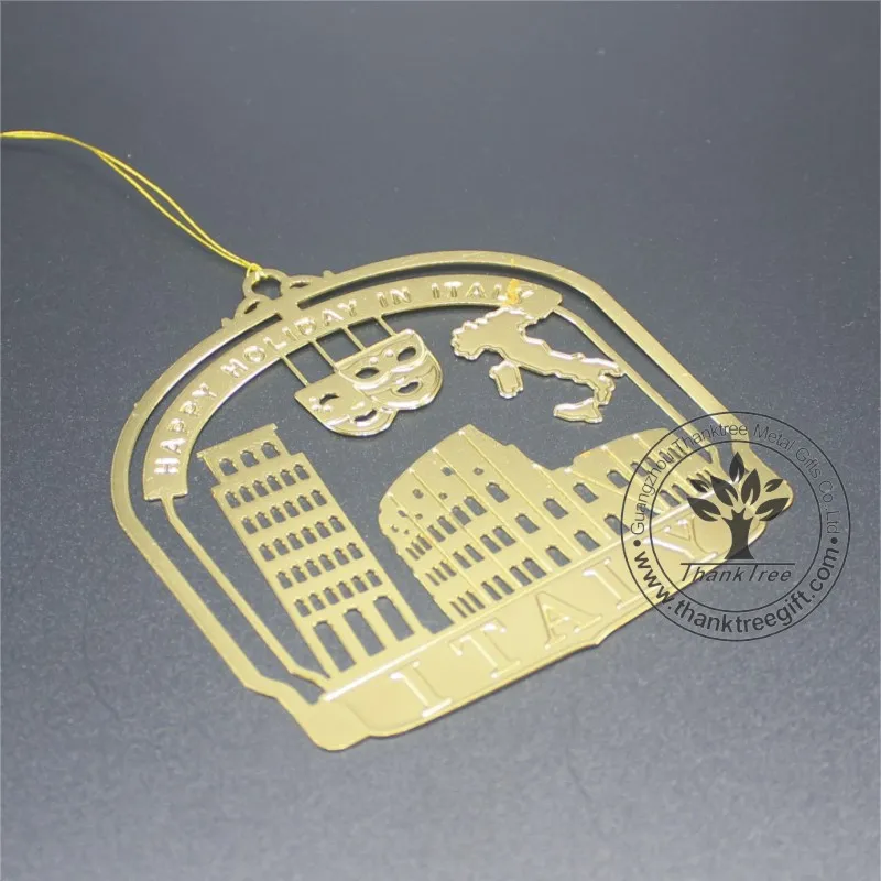 
New hot custom gold plated etched brass ornament for US 