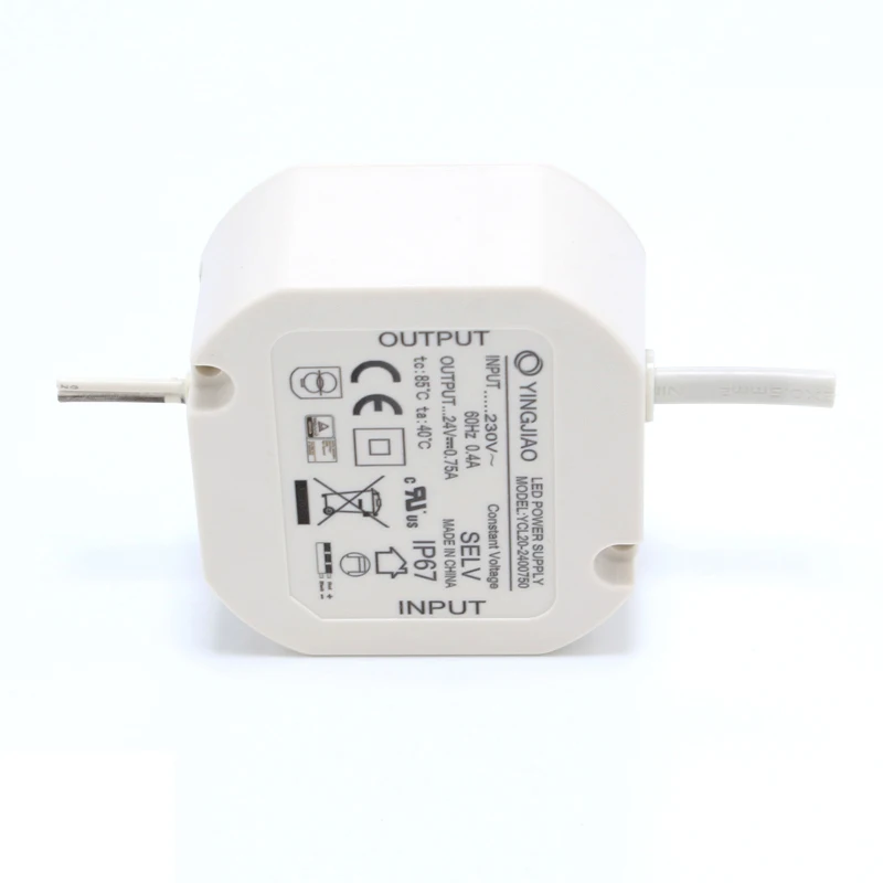 20W 24V 12V Constant Voltage Led Driver IP67 Waterproof Power Supply CE RoHS Approval