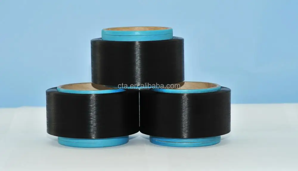 electric carbon thread polyester yarn 20D/3F, carbon black thermal conductive yarn