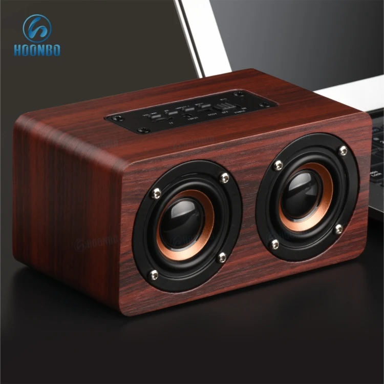 
2018 New Design Hard Wooden Case Super Bass W5 Wireless Speaker 