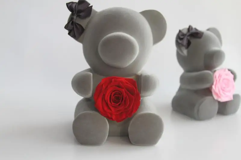 
2019 Gypsum Bear Teddy Bear Forever Artificial Rose Valentines Gift 