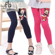 Retail 3 10years 6 color footless girls cartoon pattern leggings kid pants clothing kids children s