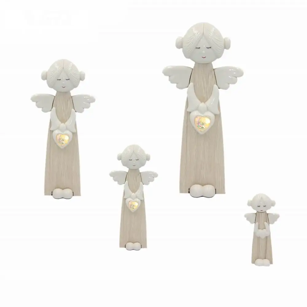 2021 Европа популярный красивый керамический Рождественский домашний декор фарфор MDF Ангел светодиодный светильник