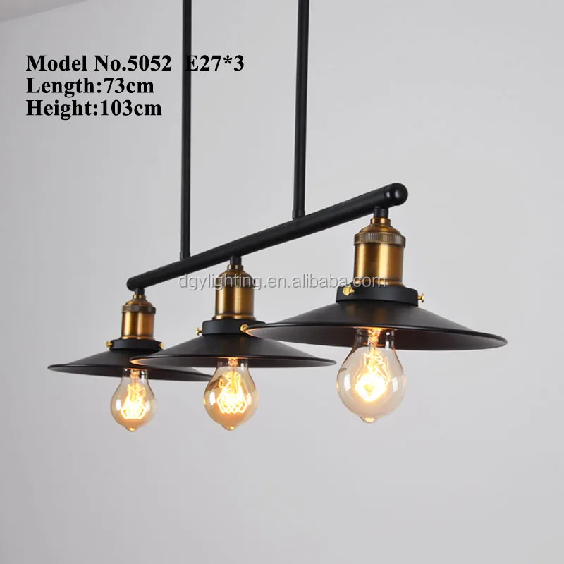 2 3 Lights vintage industrial traditional kitchen dining room iron hanging lighting pendant lamp