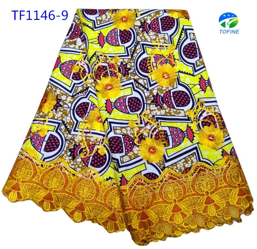 2018 хорошее качество красивый воск Анкары с вышивкой кружева для женщин