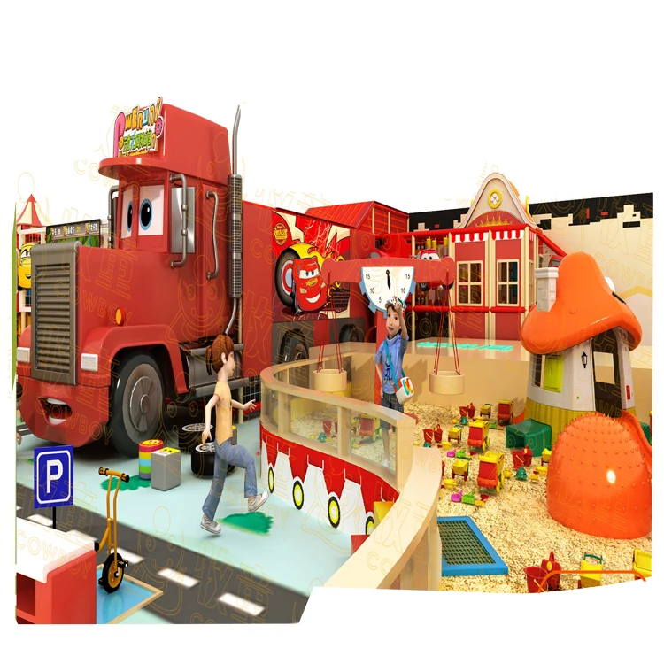 Cowboy IP Customized Provide material Brand New Car Theme Soft Indoor Playground