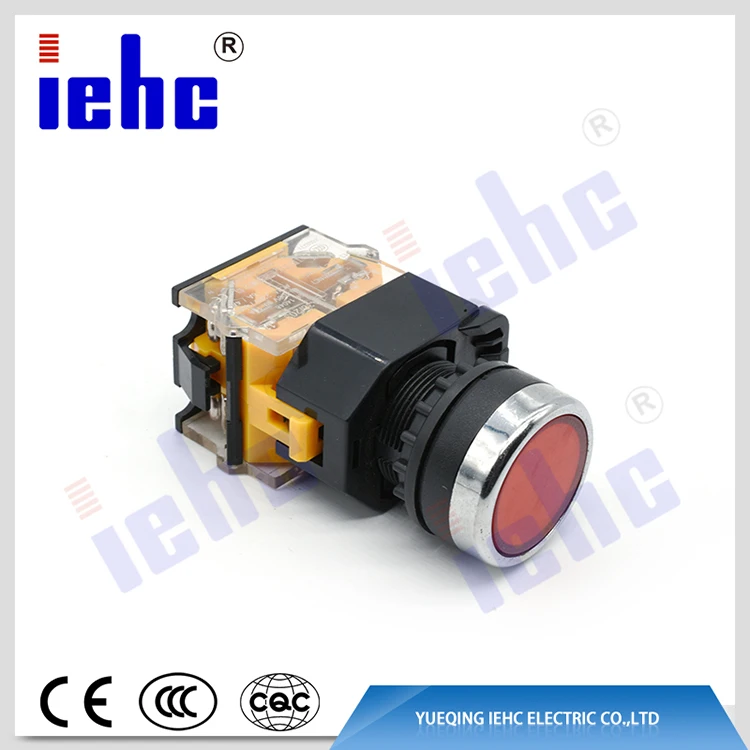 iehc LA38 series high quality momentary / latching flat push button switch