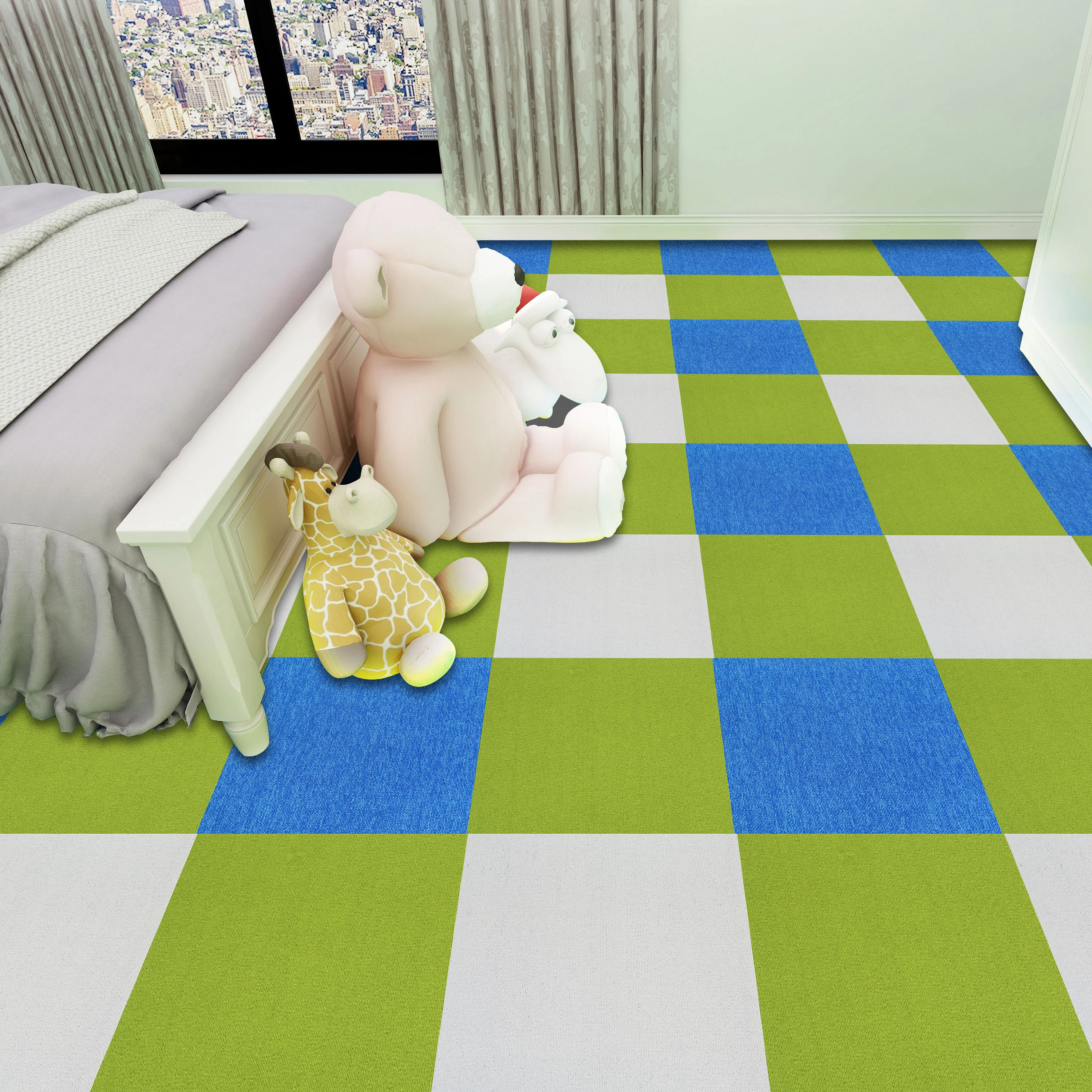 Popular Use Art Deco Carpet Tile Black and White Carpet