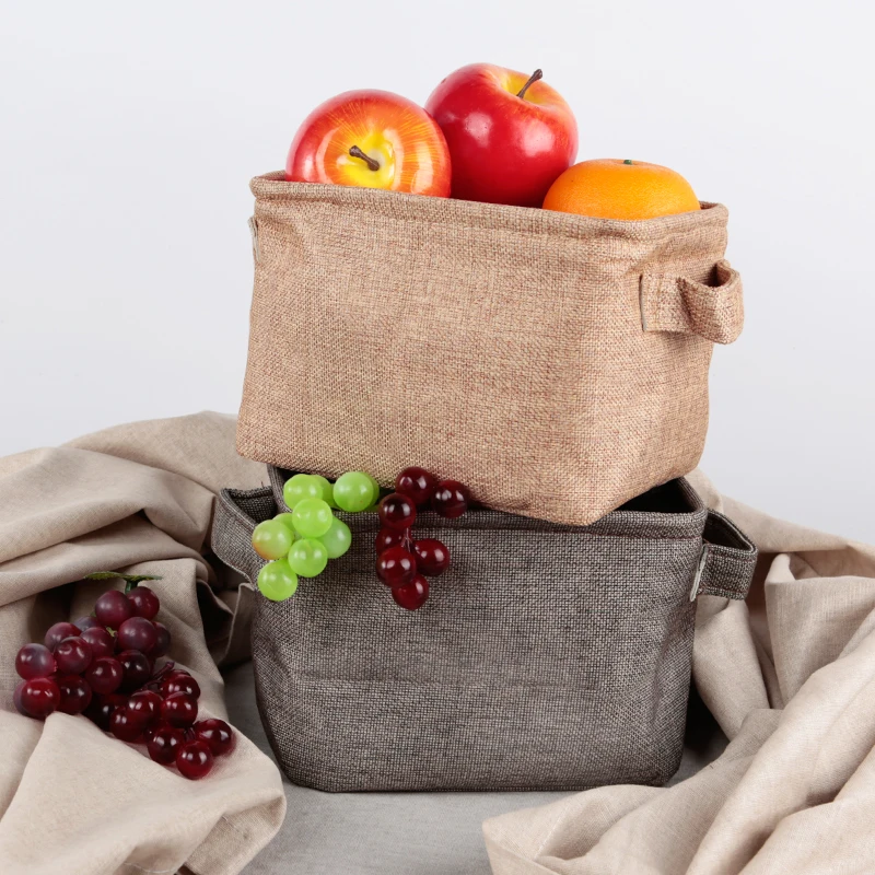 Высококачественная тканевая Складная Настольная косметическая коробка для всякой всячины