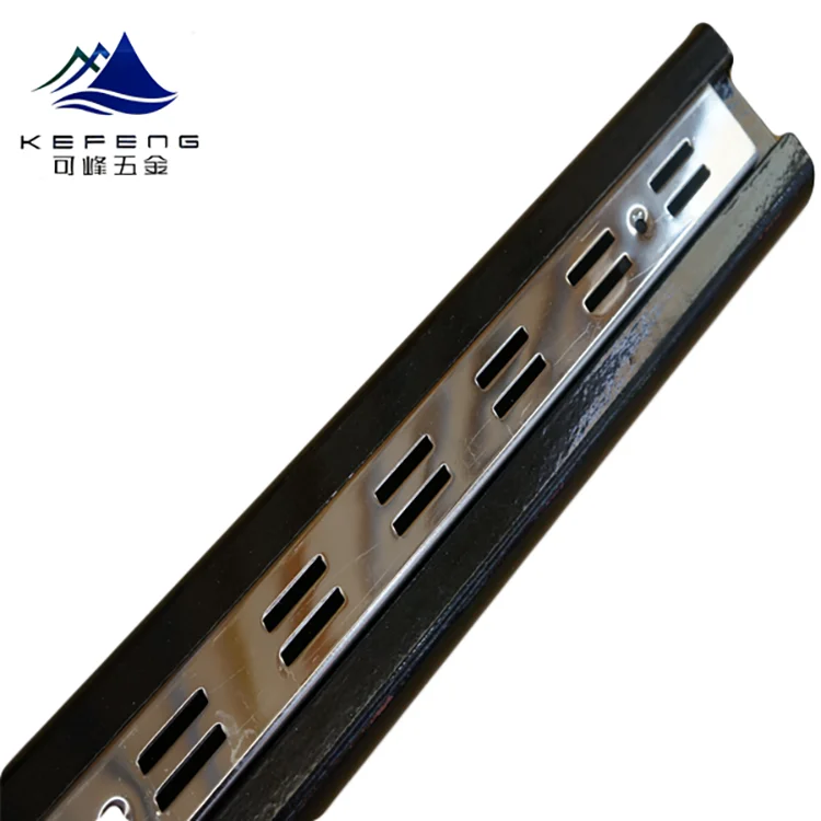 Steel chrome double slotted wall upright wall channel