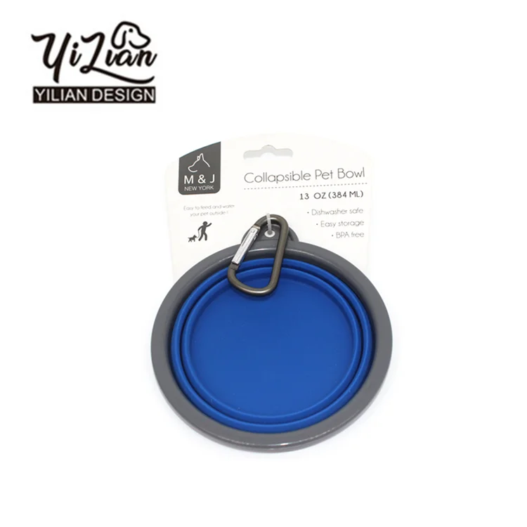 2-pack Foldable dog bowl, food grade BPA free, collapsible expandable cup cutlery pet dog cat food water  portable travel bowl