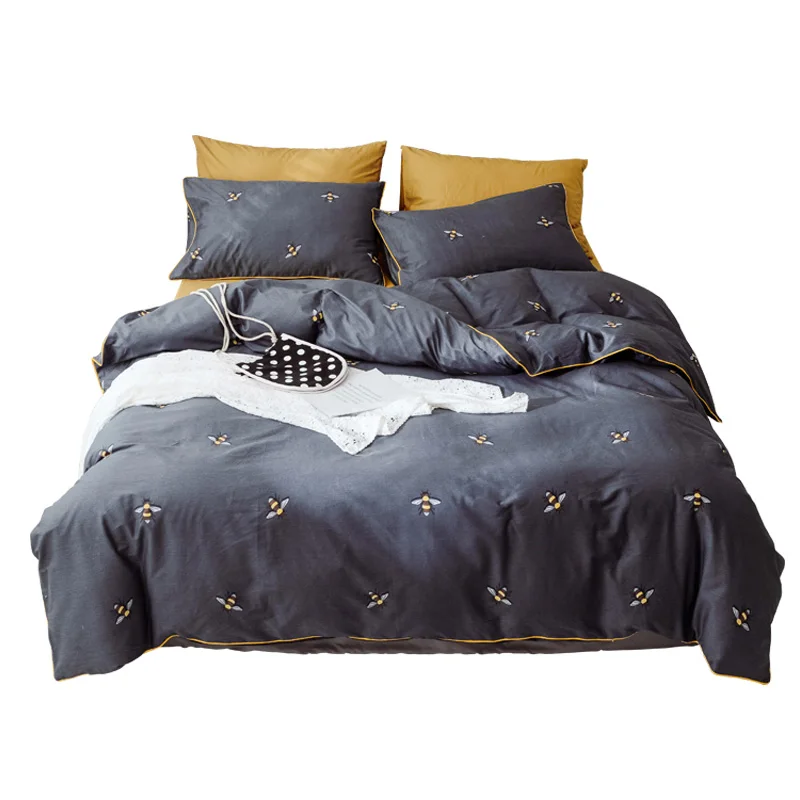 Percale 100% cotton linen 3-piece paisley boho bedding sheet set